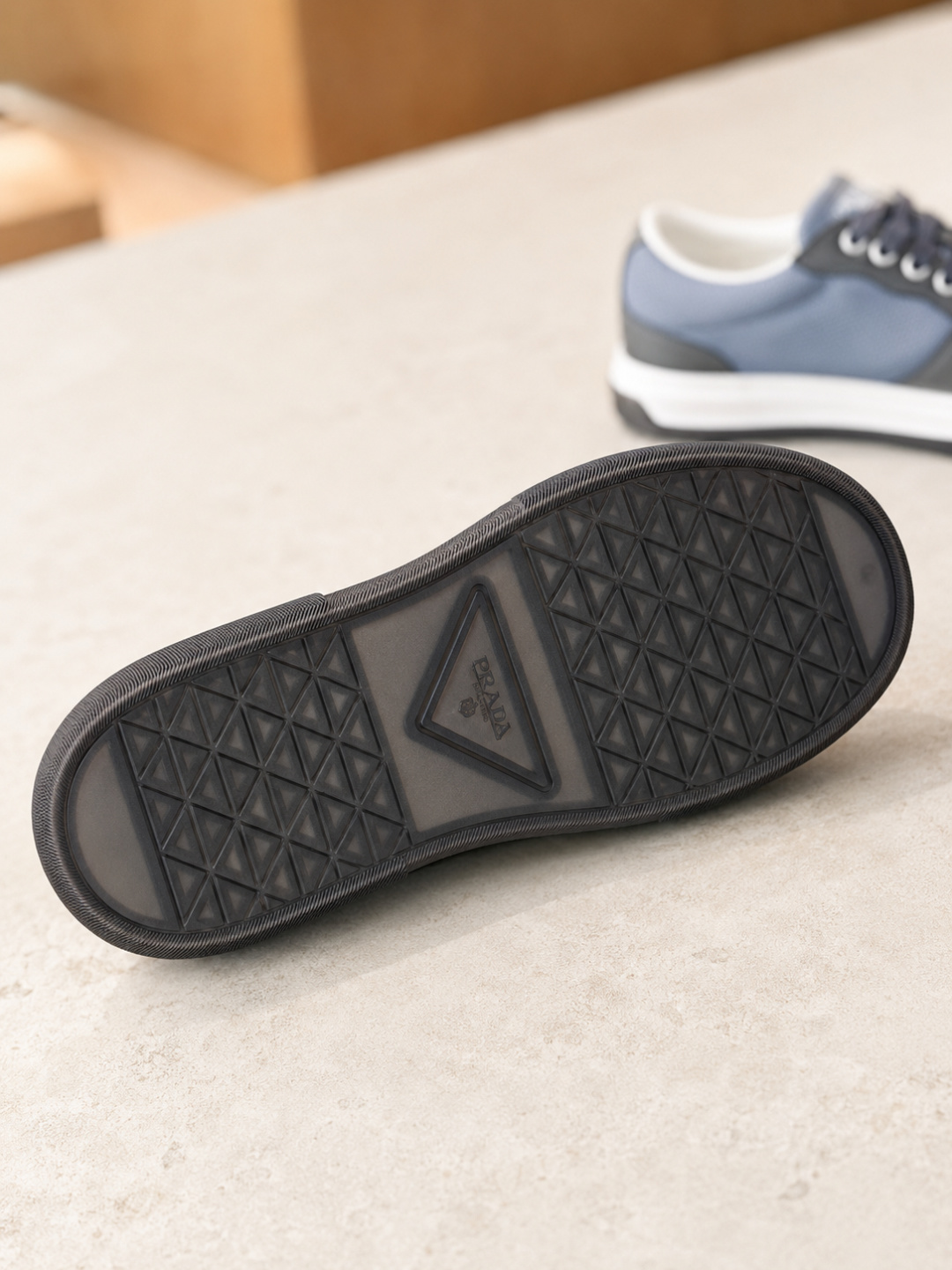 Prada Mesh Triangle Logo Platform Sneakers