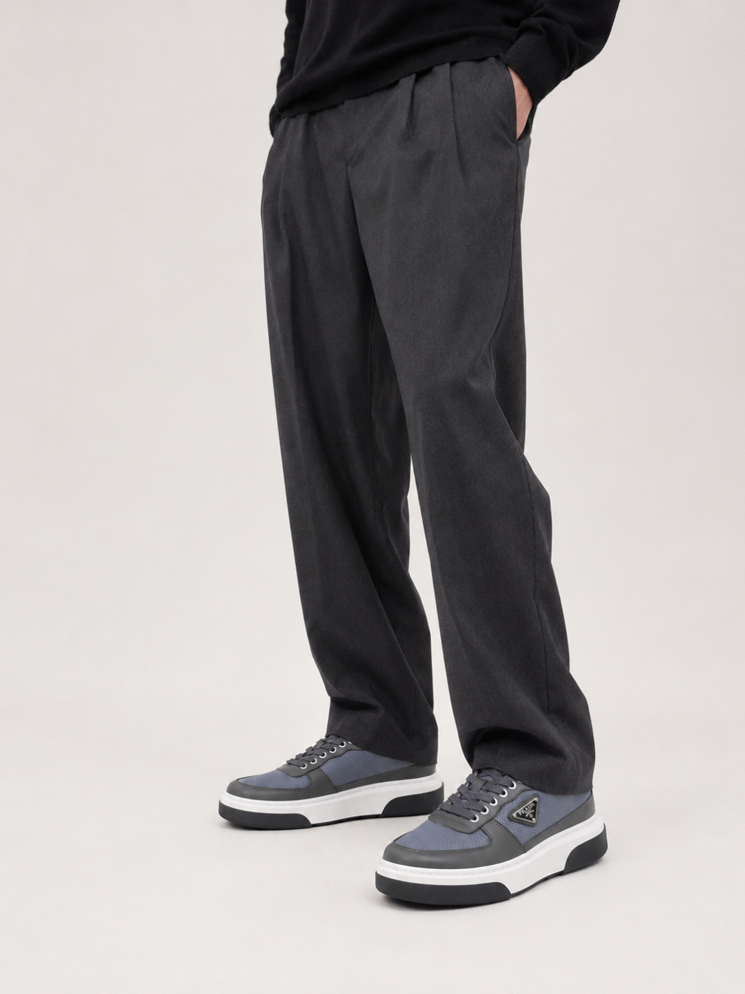 Prada Mesh Triangle Logo Platform Sneakers