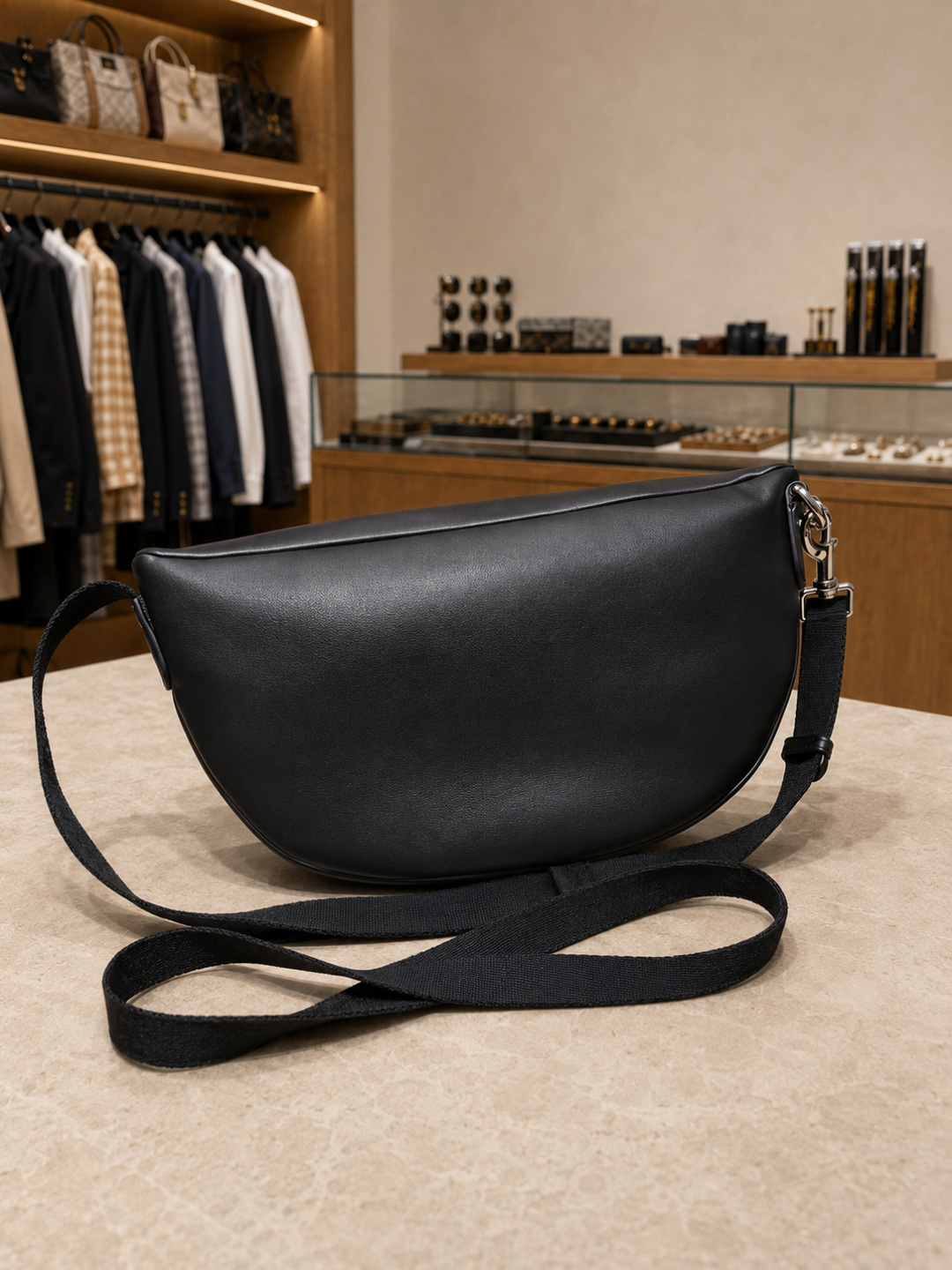 Gucci Black Leather Crossbody Sling Bag