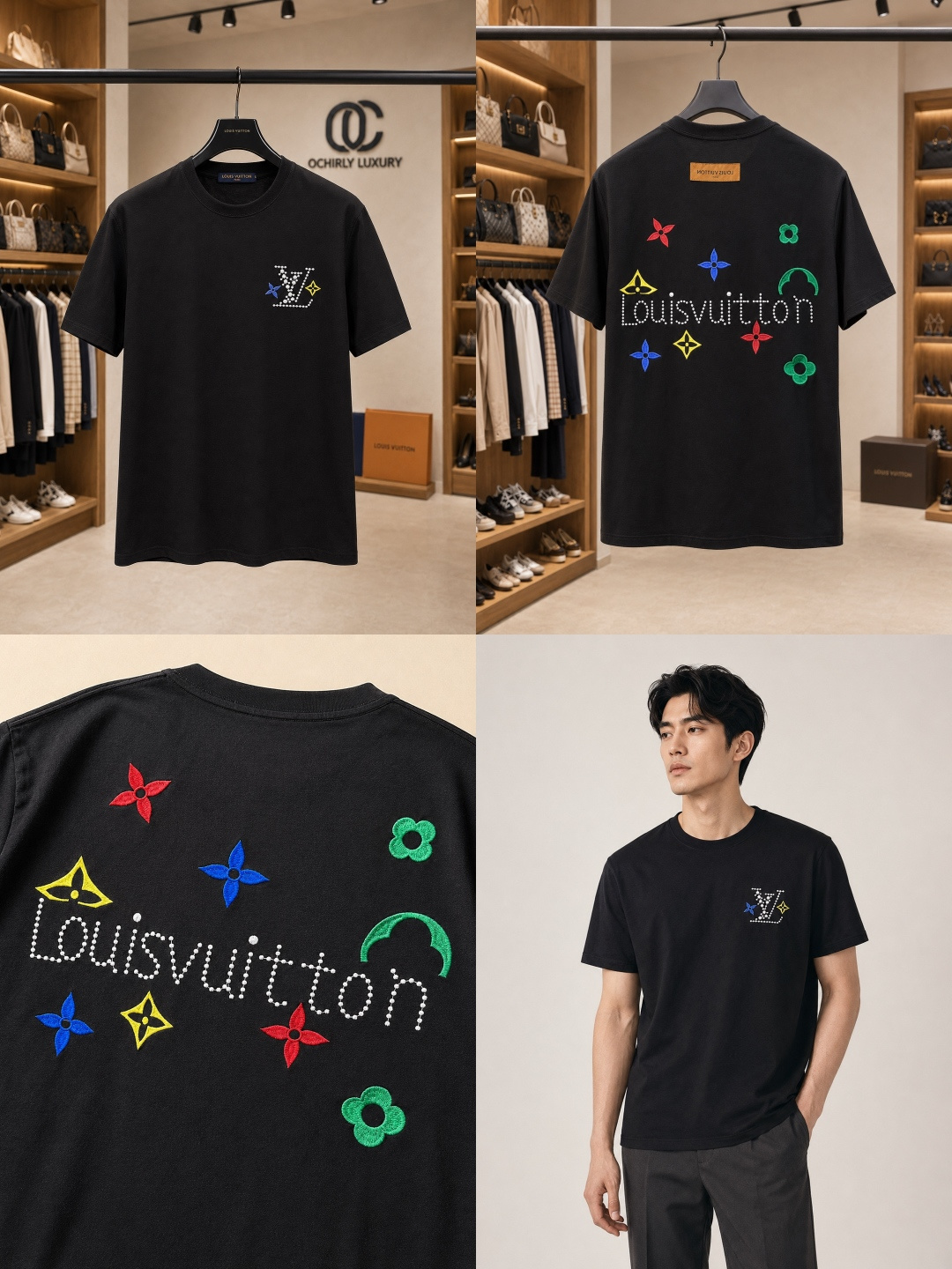 Louis Vuitton Black  Short Sleeve T-shirt