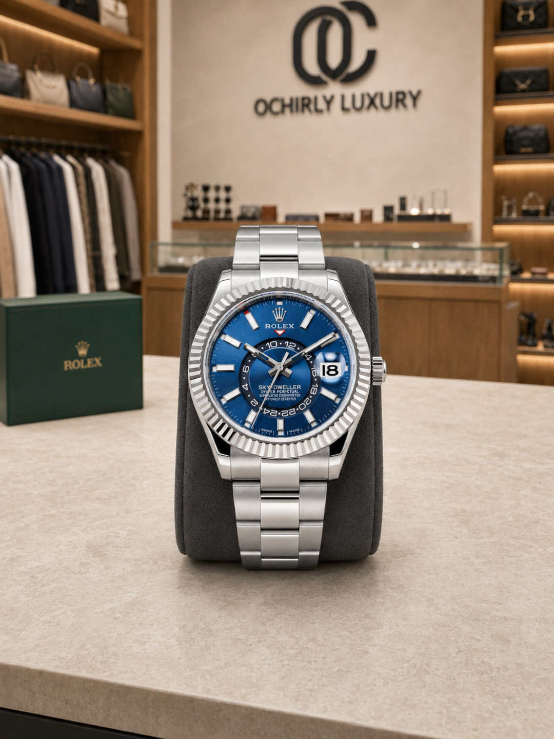 Rolex Sky-Dweller Blue Dial Oyster Bracelet Watch