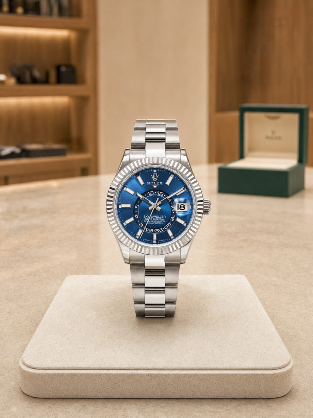 Rolex Sky-Dweller Blue Dial Oyster Bracelet Watch