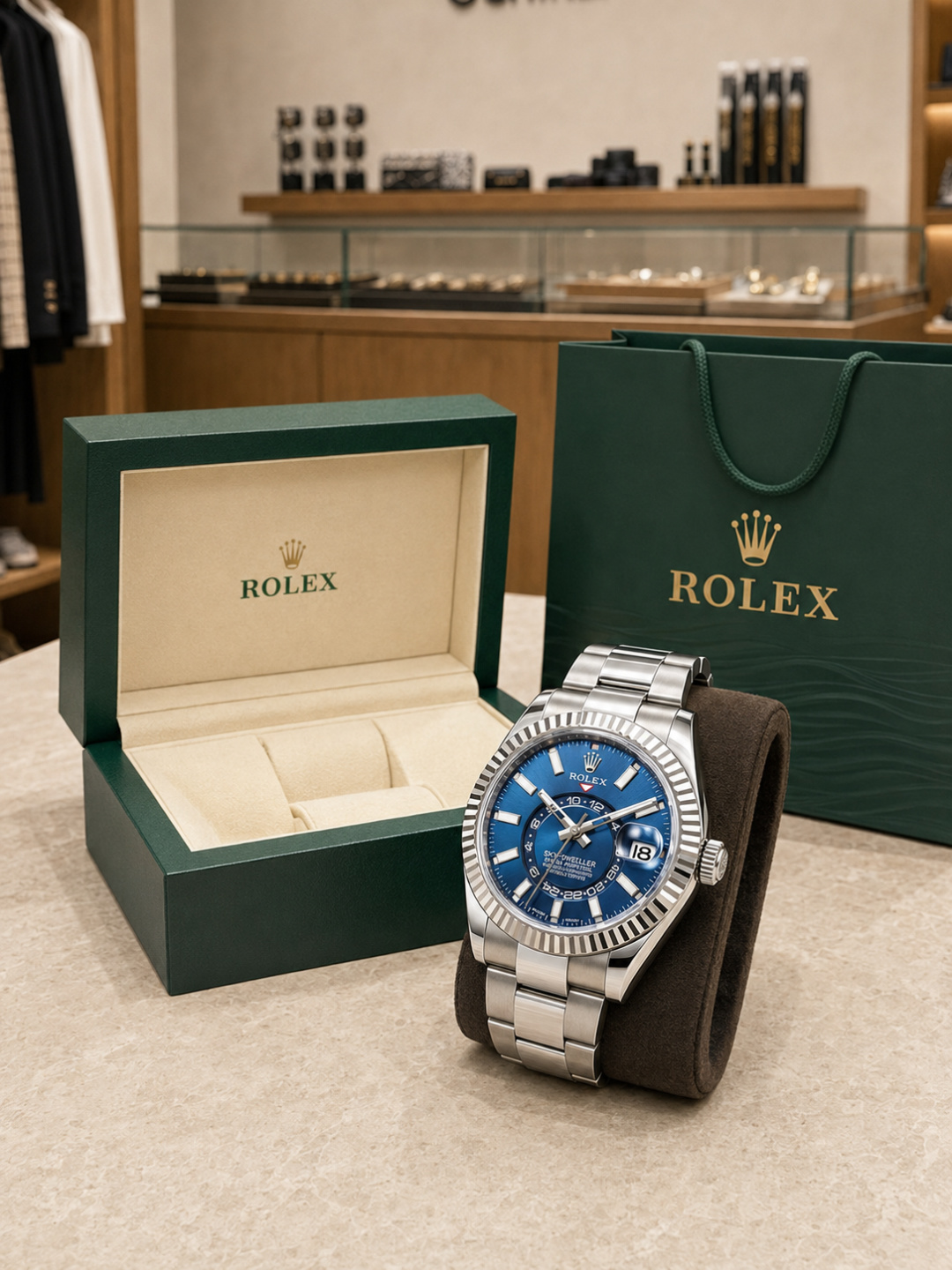 Rolex Sky-Dweller Blue Dial Oyster Bracelet Watch