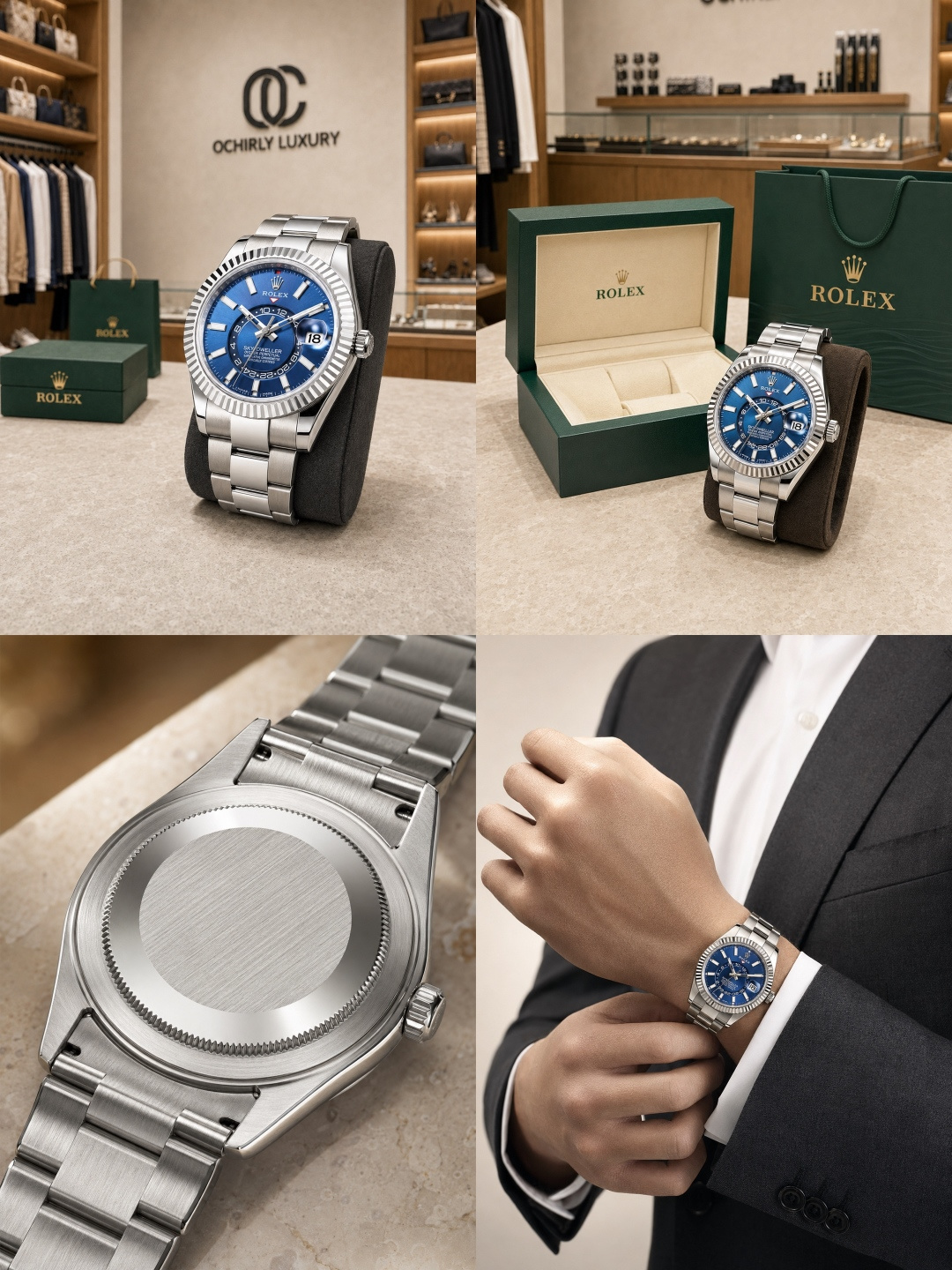 Rolex Sky-Dweller Blue Dial Oyster Bracelet Watch