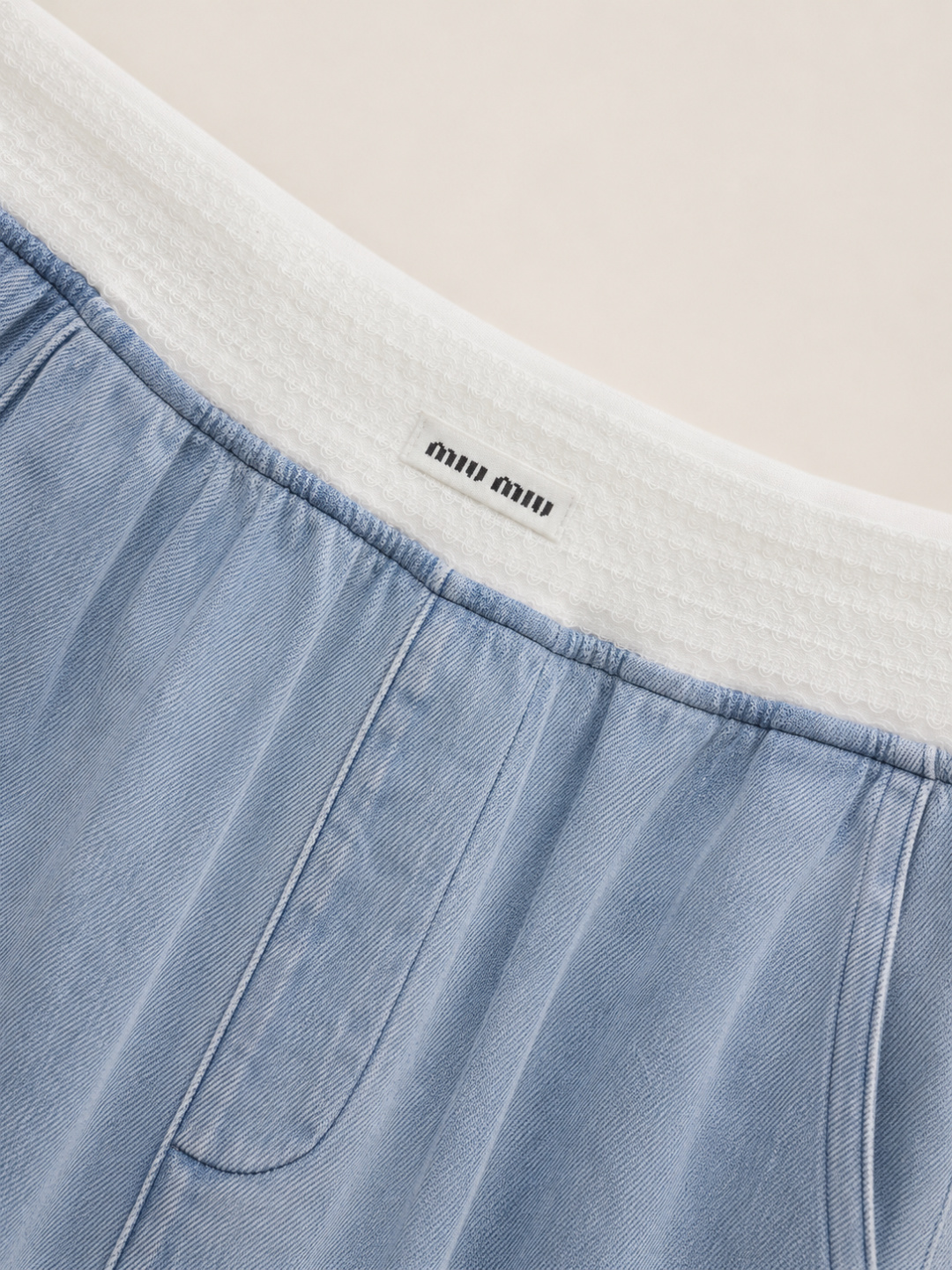 Miu Miu Gradient Denim Wide Leg Trousers
