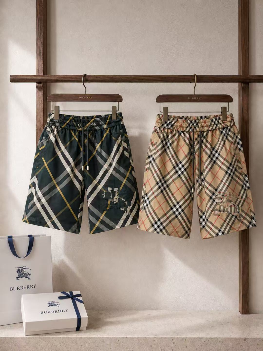 Burberry Check Drawstring Shorts