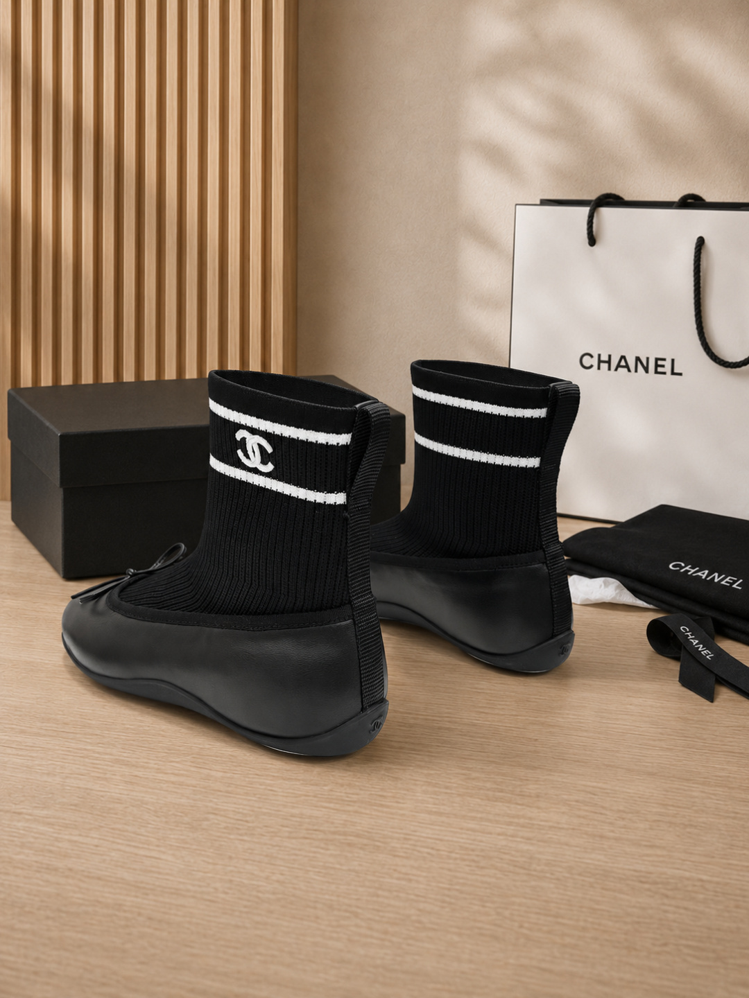 Chanel Sock-style Ballet Flats