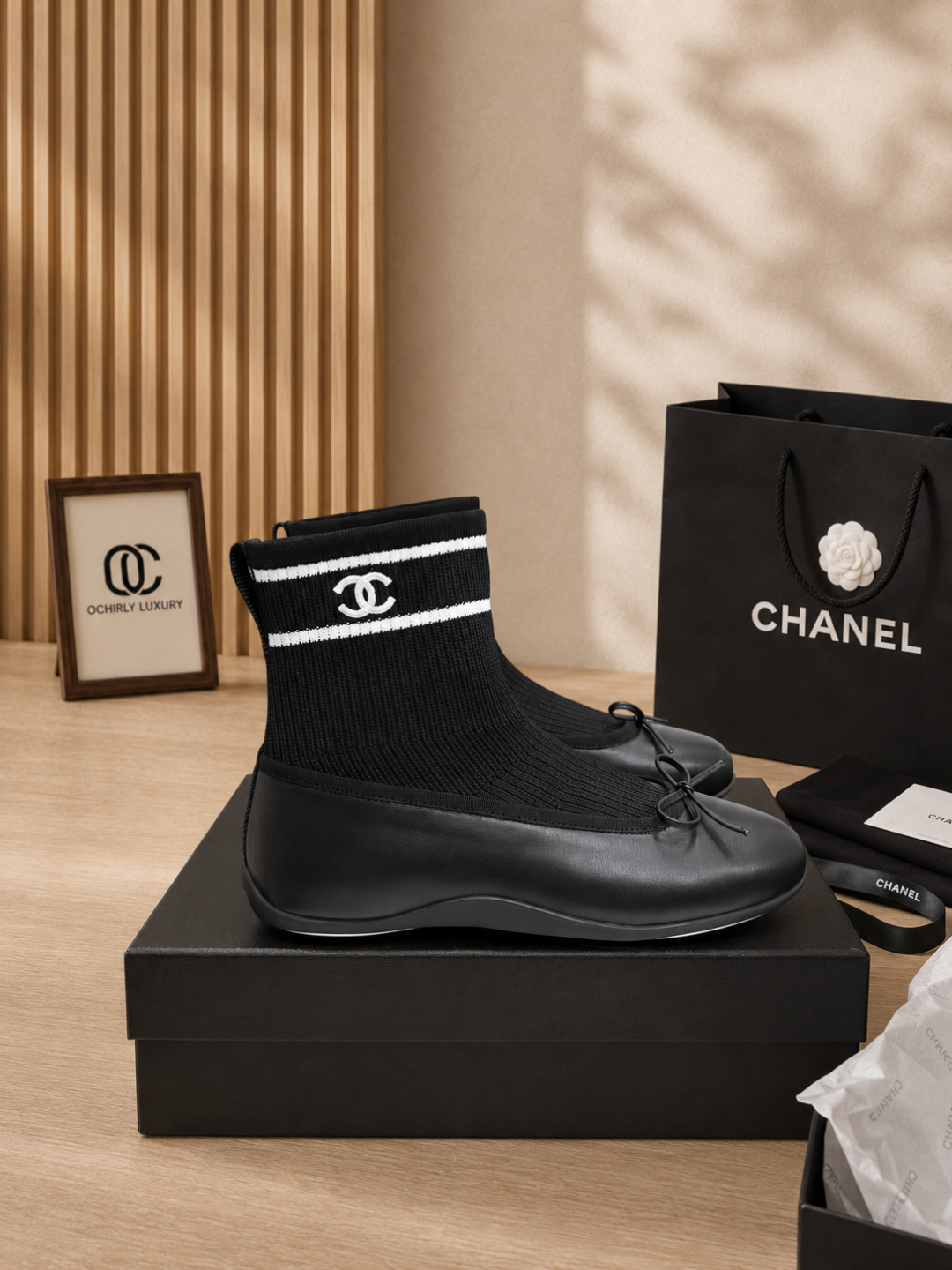 Chanel Sock-style Ballet Flats