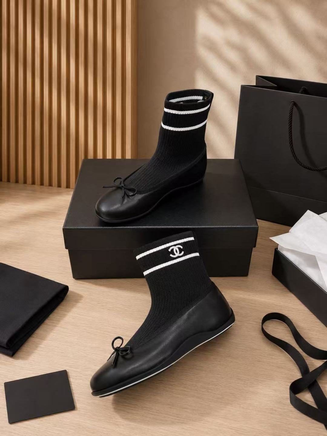 Chanel Sock-style Ballet Flats