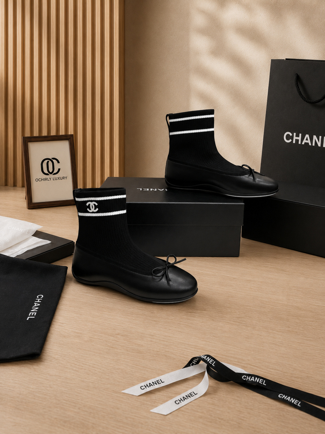 Chanel Sock-style Ballet Flats
