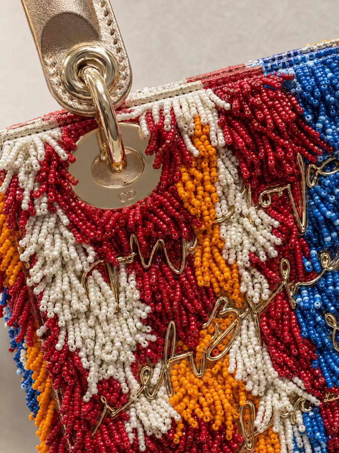 Dior Mini Lady Dior Beaded Handbag