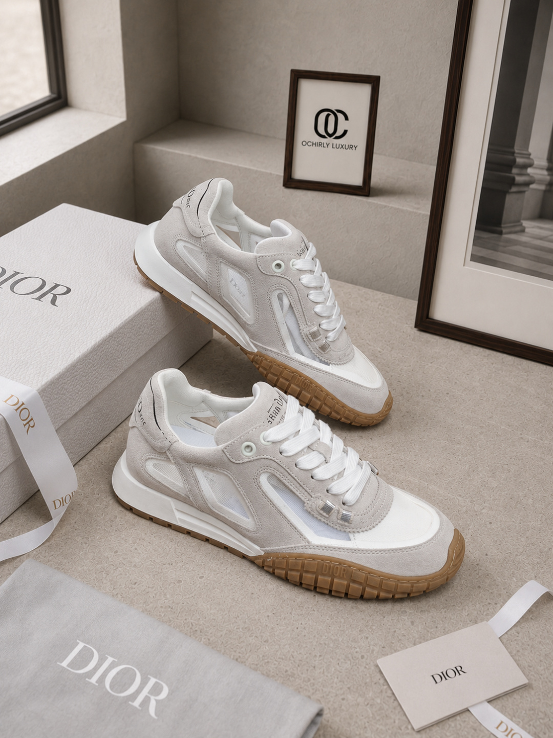 Dior Mesh Suede Low-top Sneakers