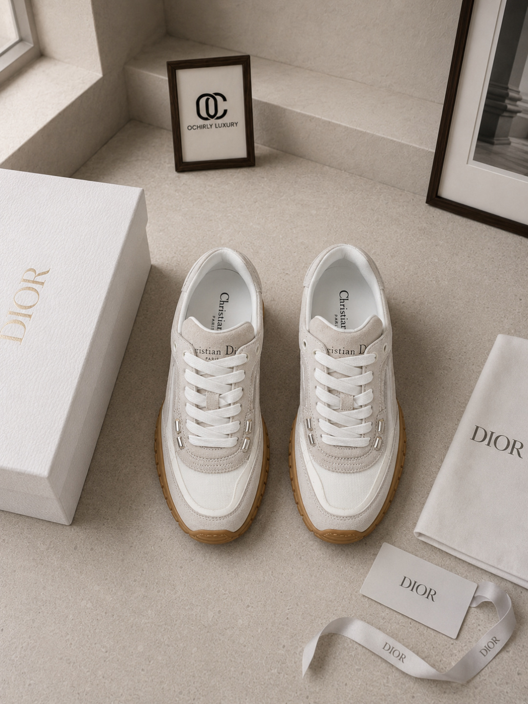 Dior Mesh Suede Low-top Sneakers