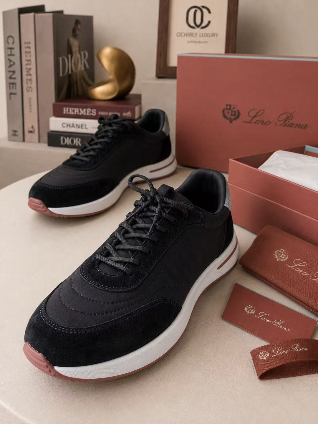 Loro Piana Suede Paneled Casual Sneakers