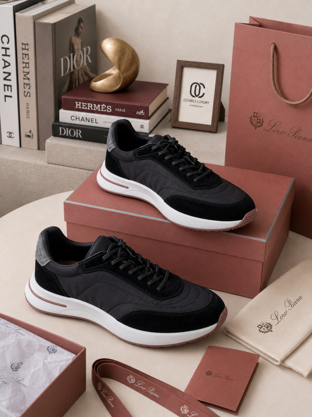Loro Piana Suede Paneled Casual Sneakers