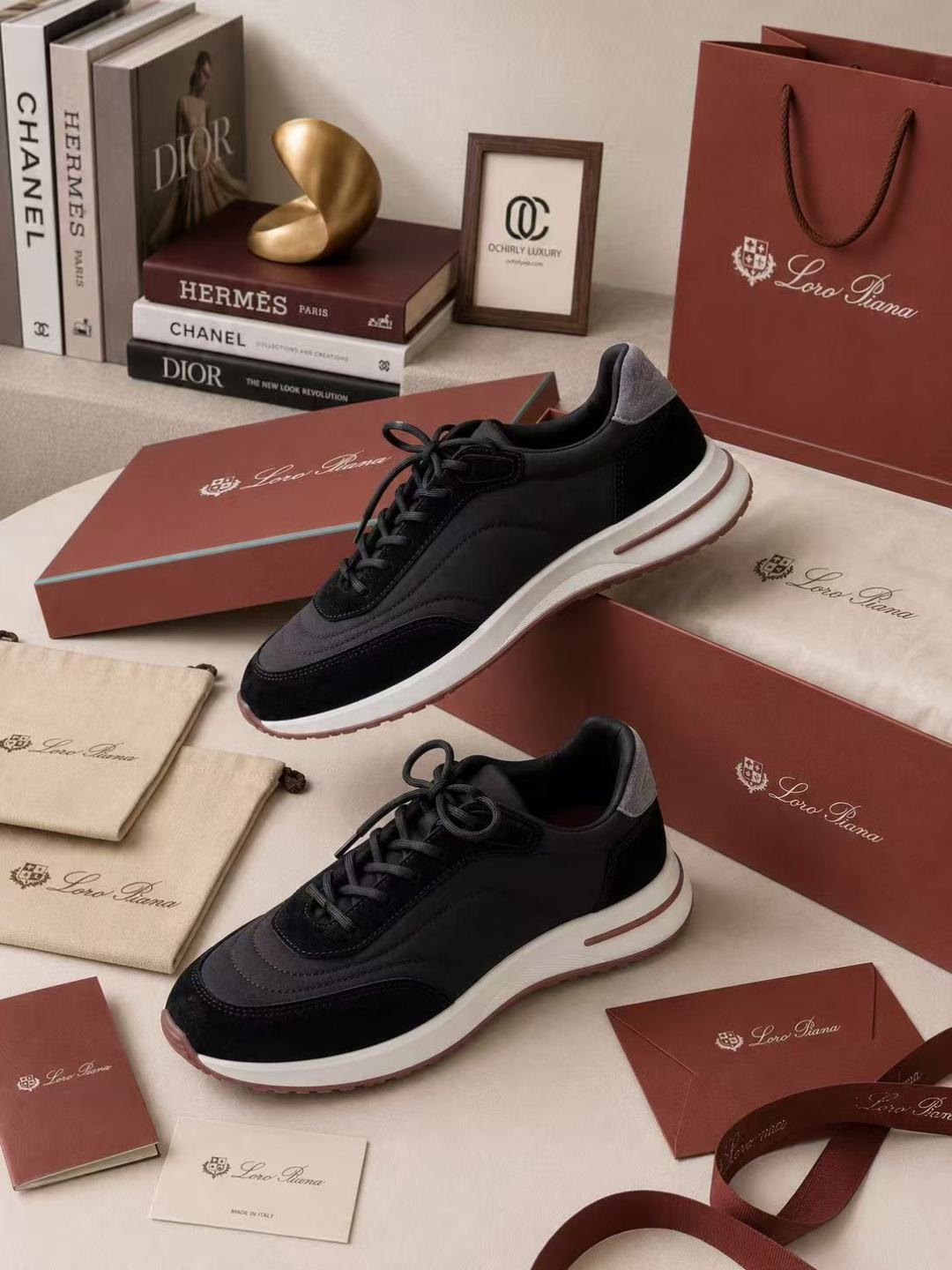 Loro Piana Suede Paneled Casual Sneakers
