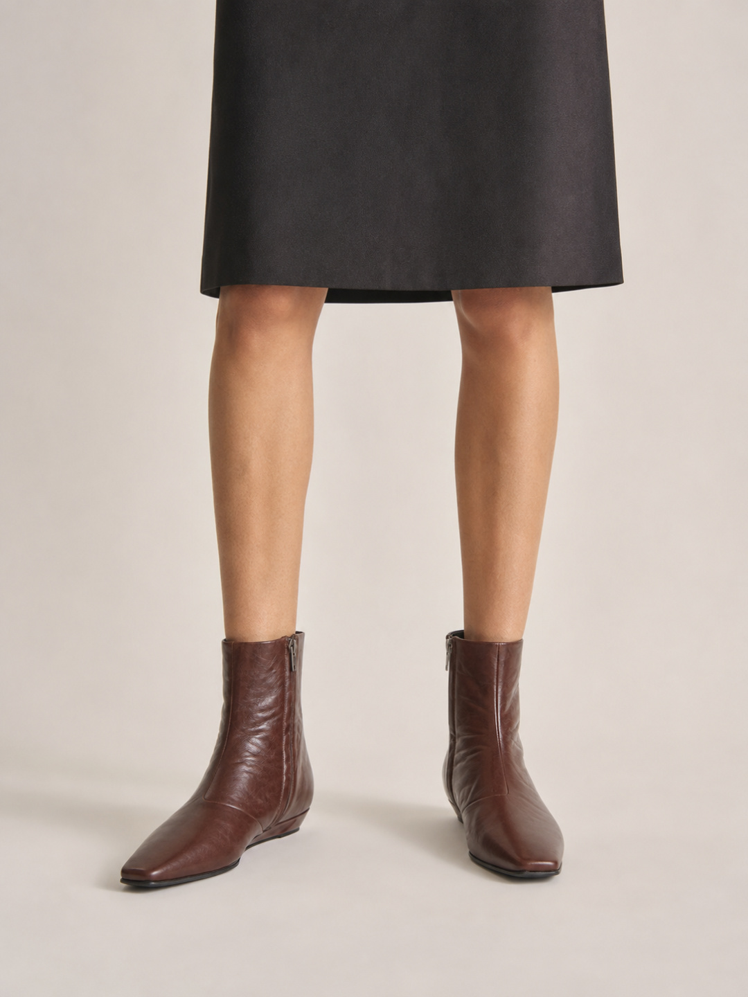 The Row Leather Side-zip Ankle Boots