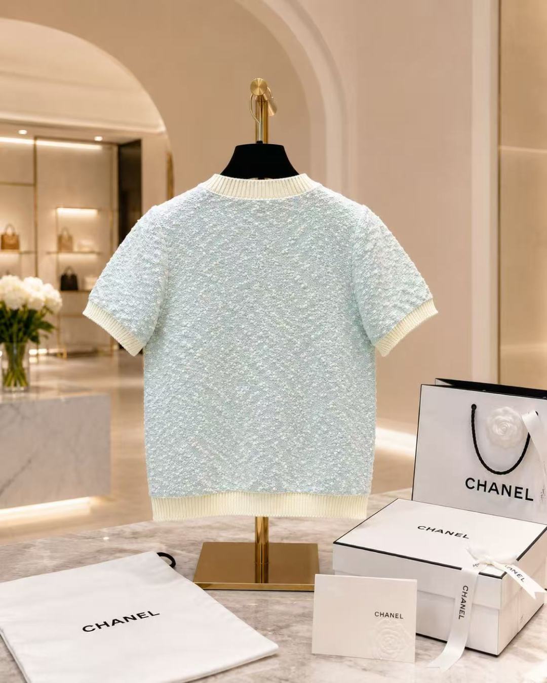 Chanel Short Sleeve Knit Cardigan