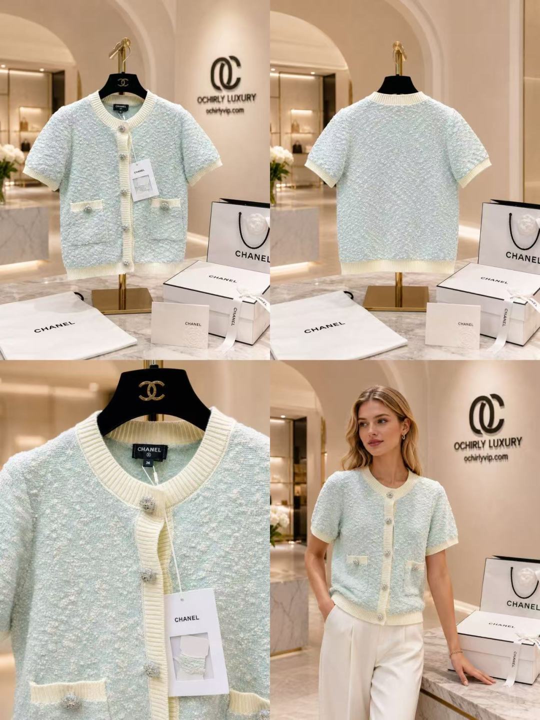 Chanel Short Sleeve Knit Cardigan