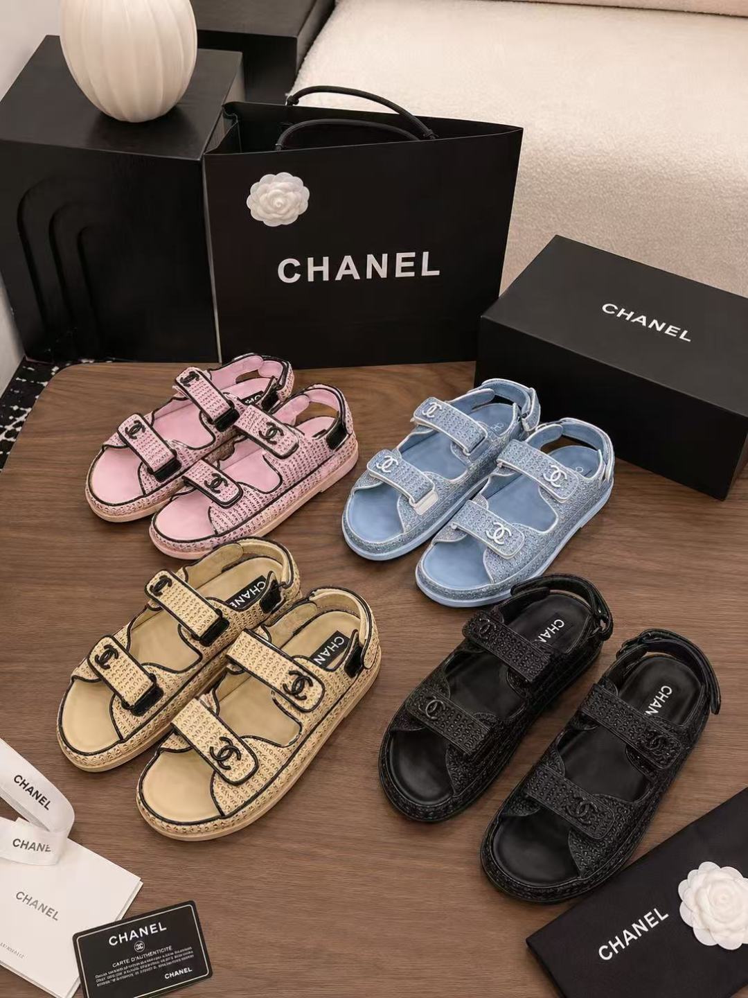 Chanel Woven Strap Sandals