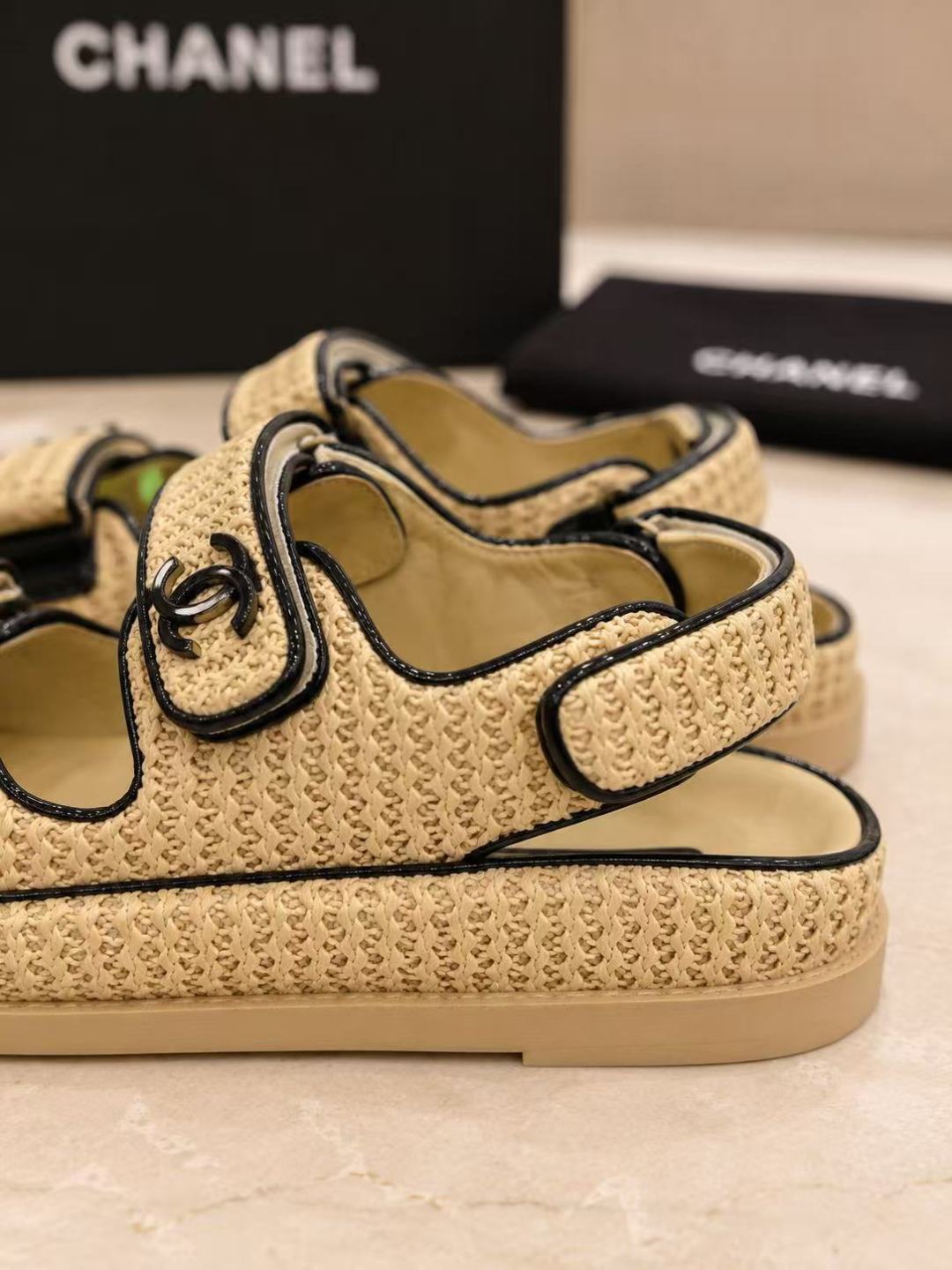 Chanel Woven Strap Sandals