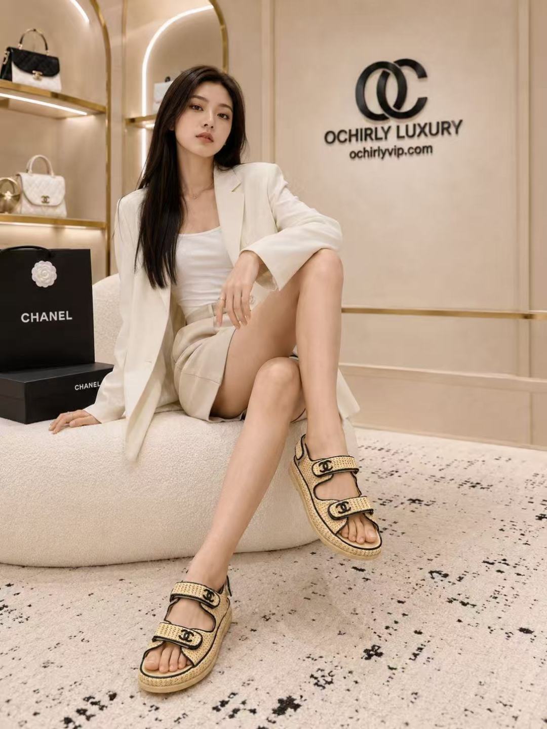 Chanel Woven Strap Sandals