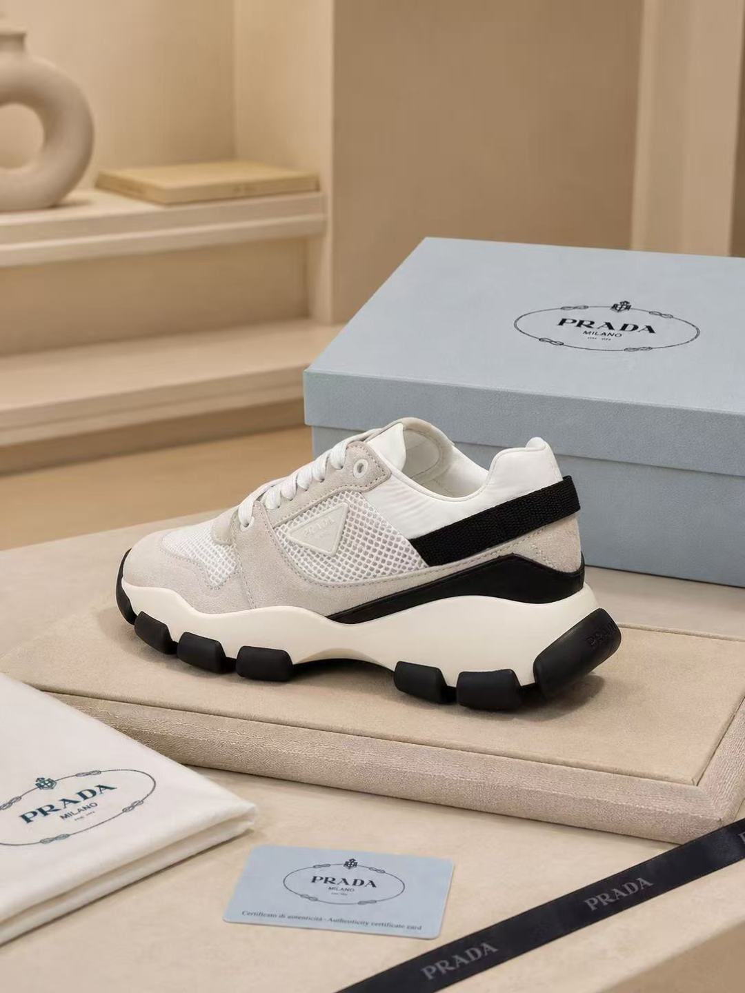 Prada Mesh Platform Sneakers