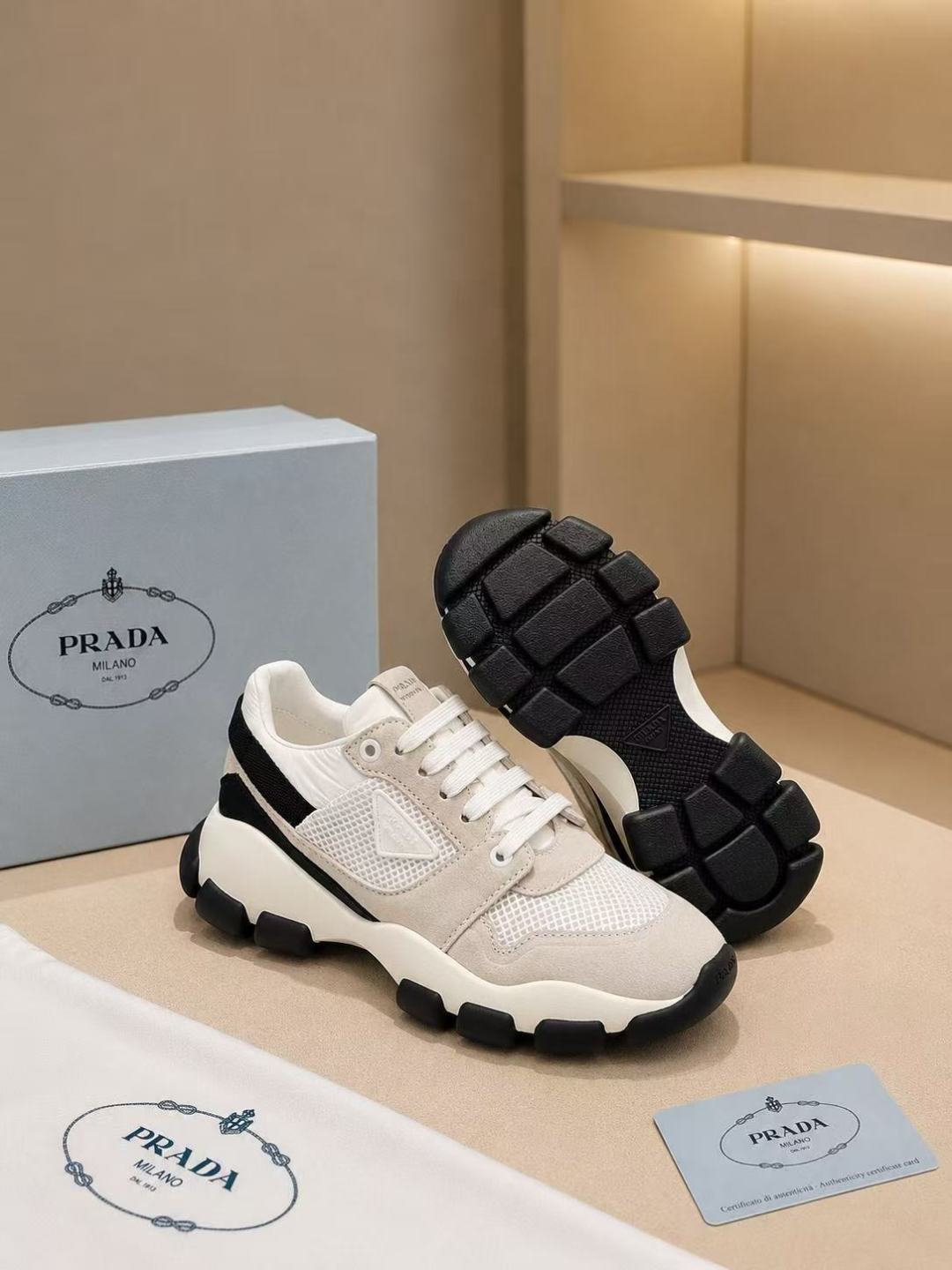 Prada Mesh Platform Sneakers
