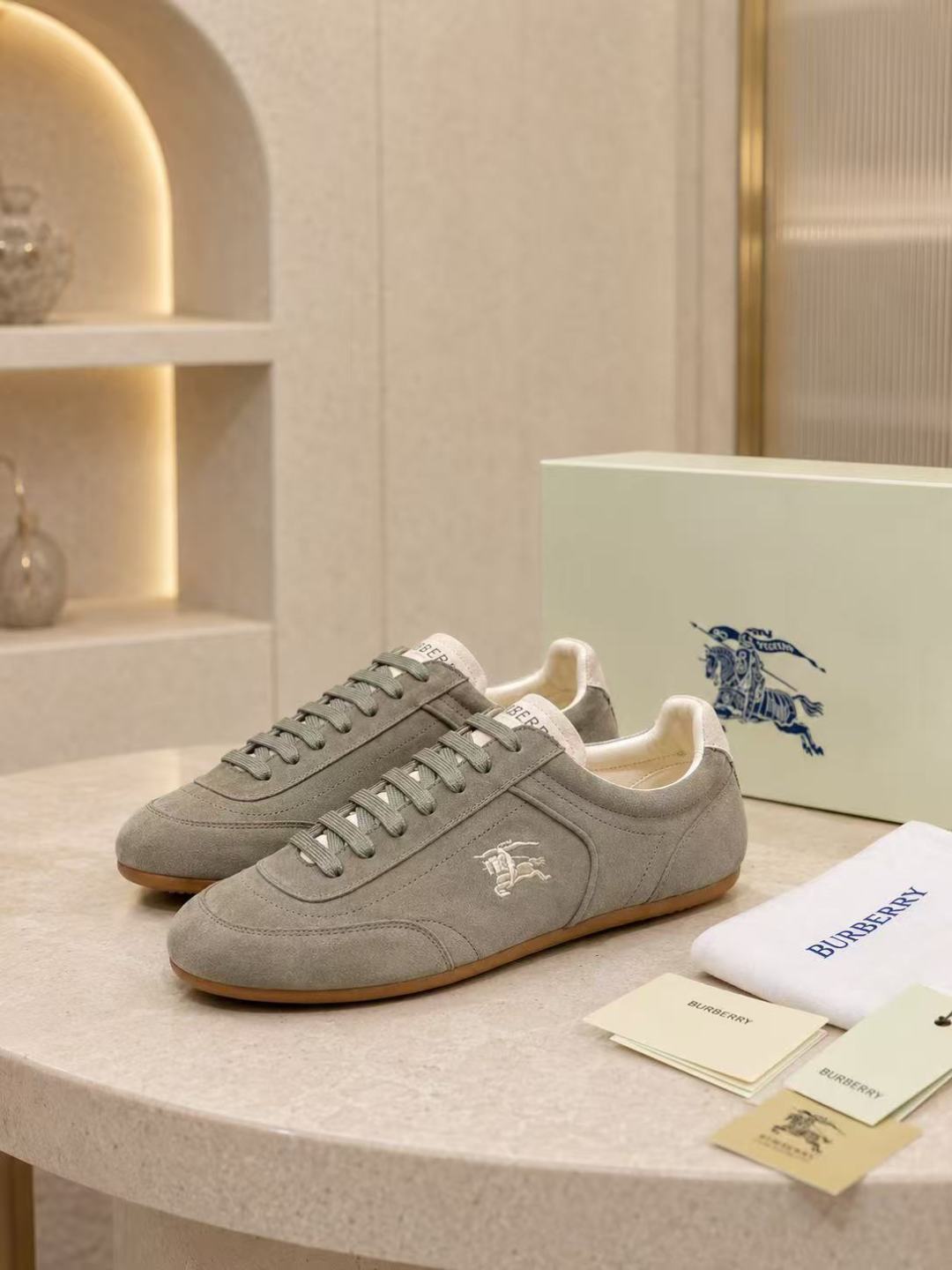 Burberry Suede Low-top Sneakers
