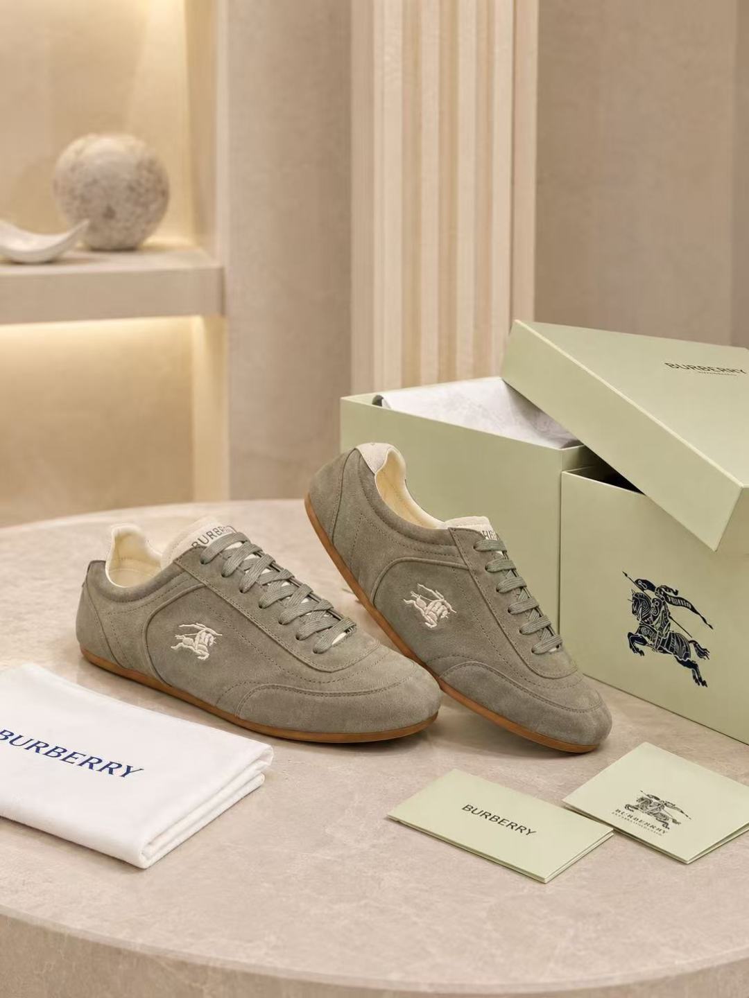 Burberry Suede Low-top Sneakers