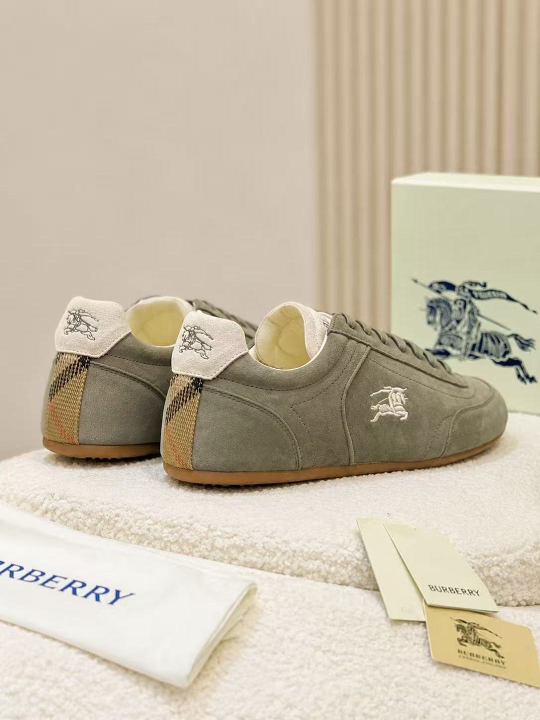 Burberry Suede Low-top Sneakers