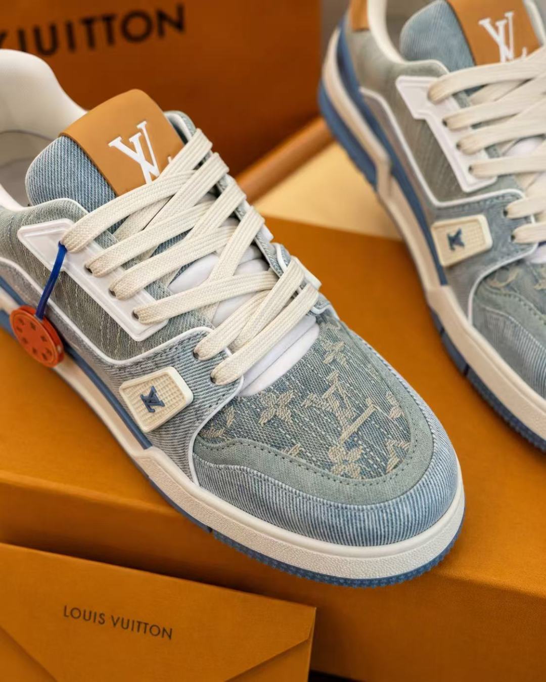 Louis Vuitton Denim Trainer Sneakers