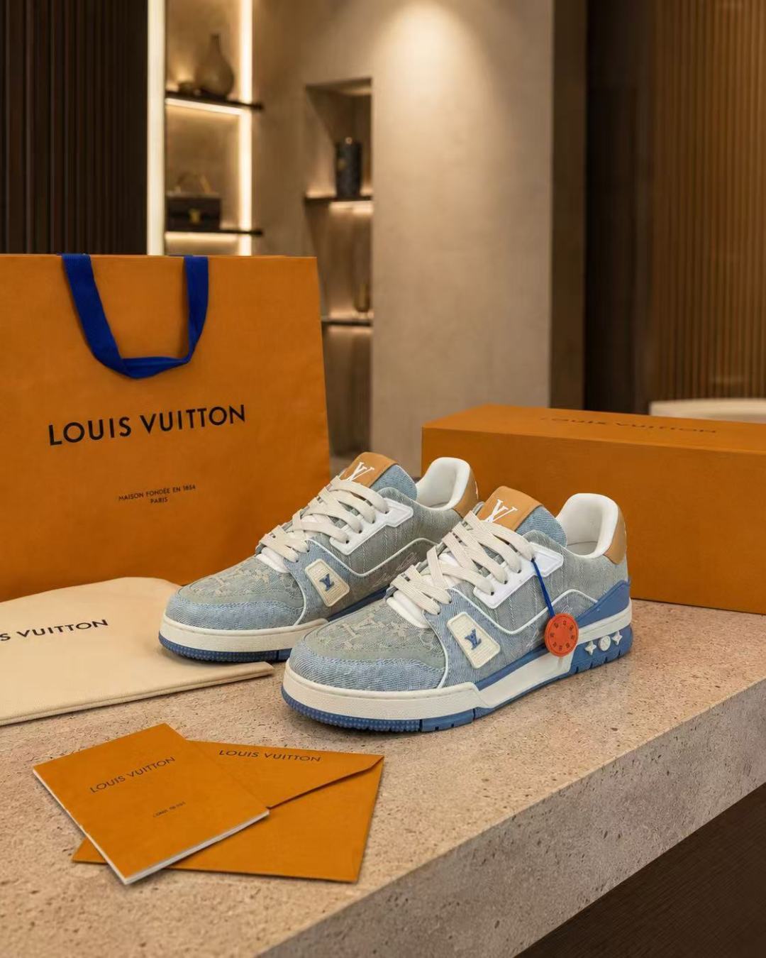 Louis Vuitton Denim Trainer Sneakers
