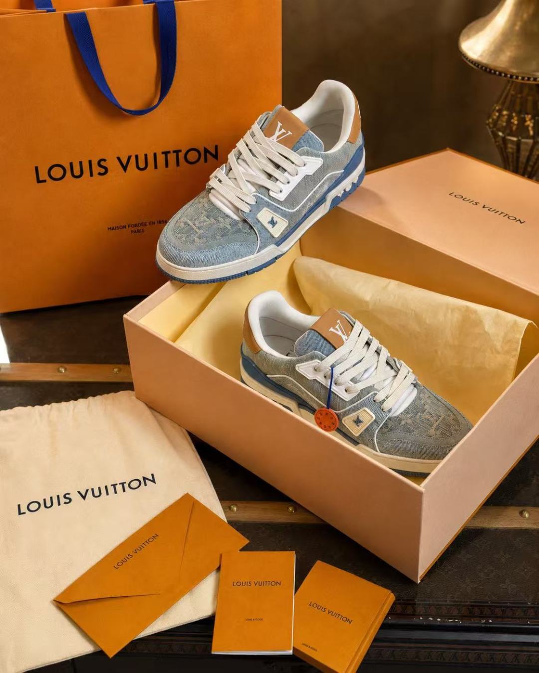 Louis Vuitton Denim Trainer Sneakers