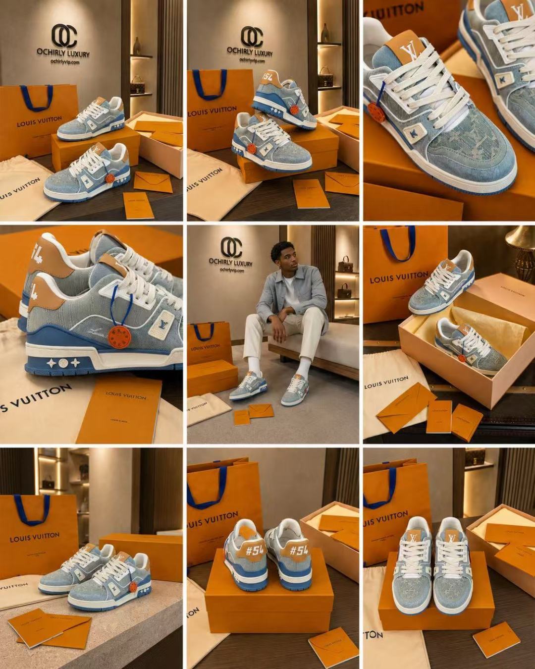 Louis Vuitton Denim Trainer Sneakers