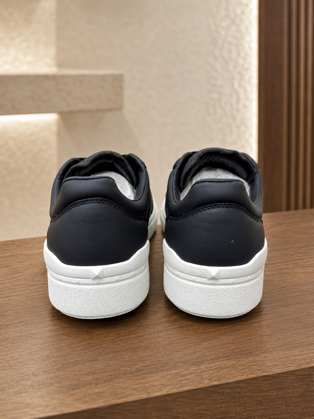 Valentino Garavani Black Leather Low Top Sneakers