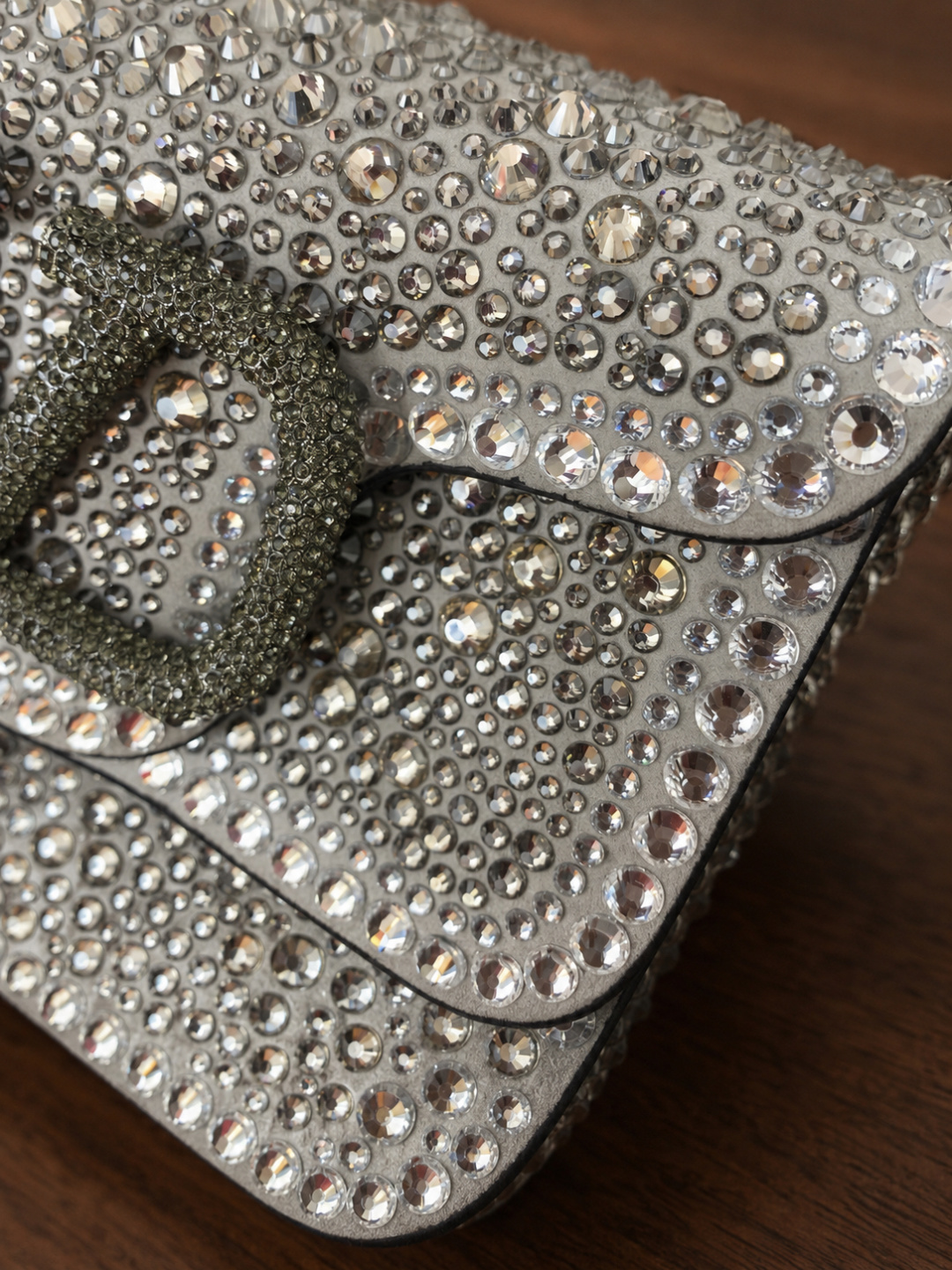 Valentino Garavani Crystal V Logo Shoulder Bag