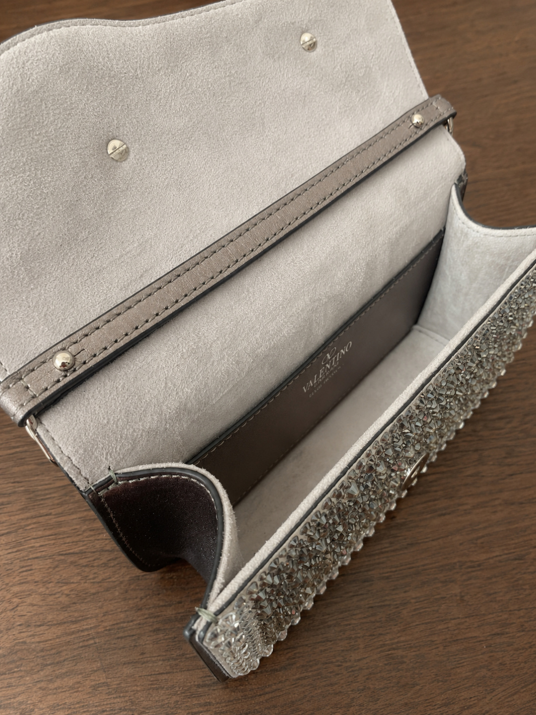 Valentino Garavani Crystal V Logo Shoulder Bag