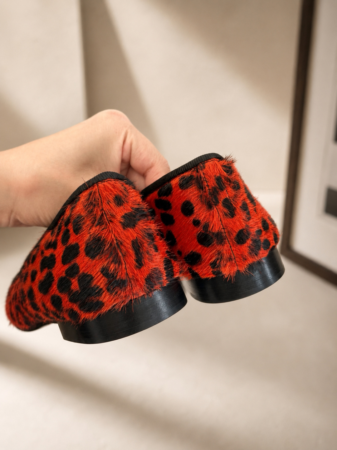 Chanel Leopard Print Toe Cap Ballet Flats
