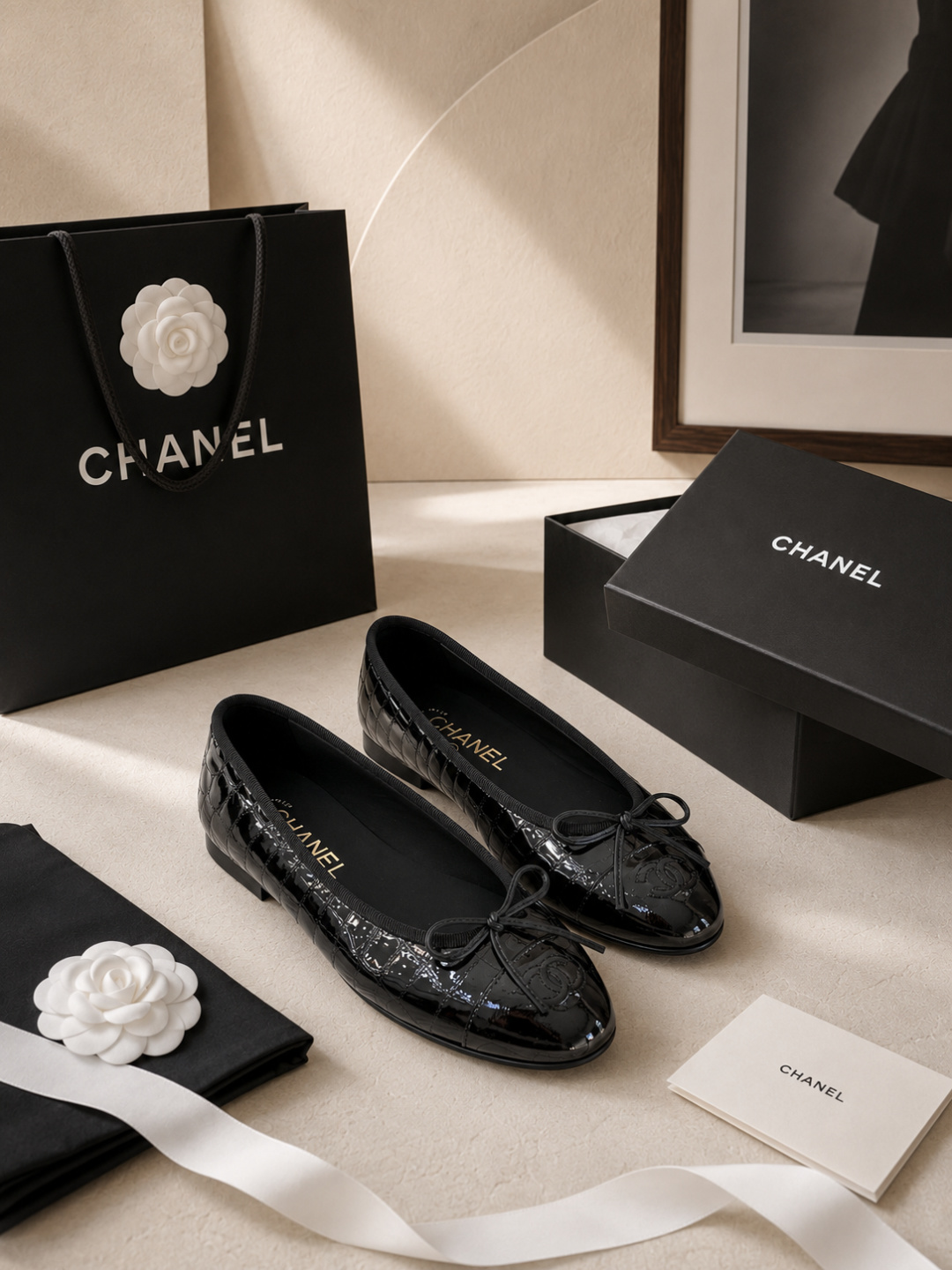 Chanel Leopard Print Toe Cap Ballet Flats