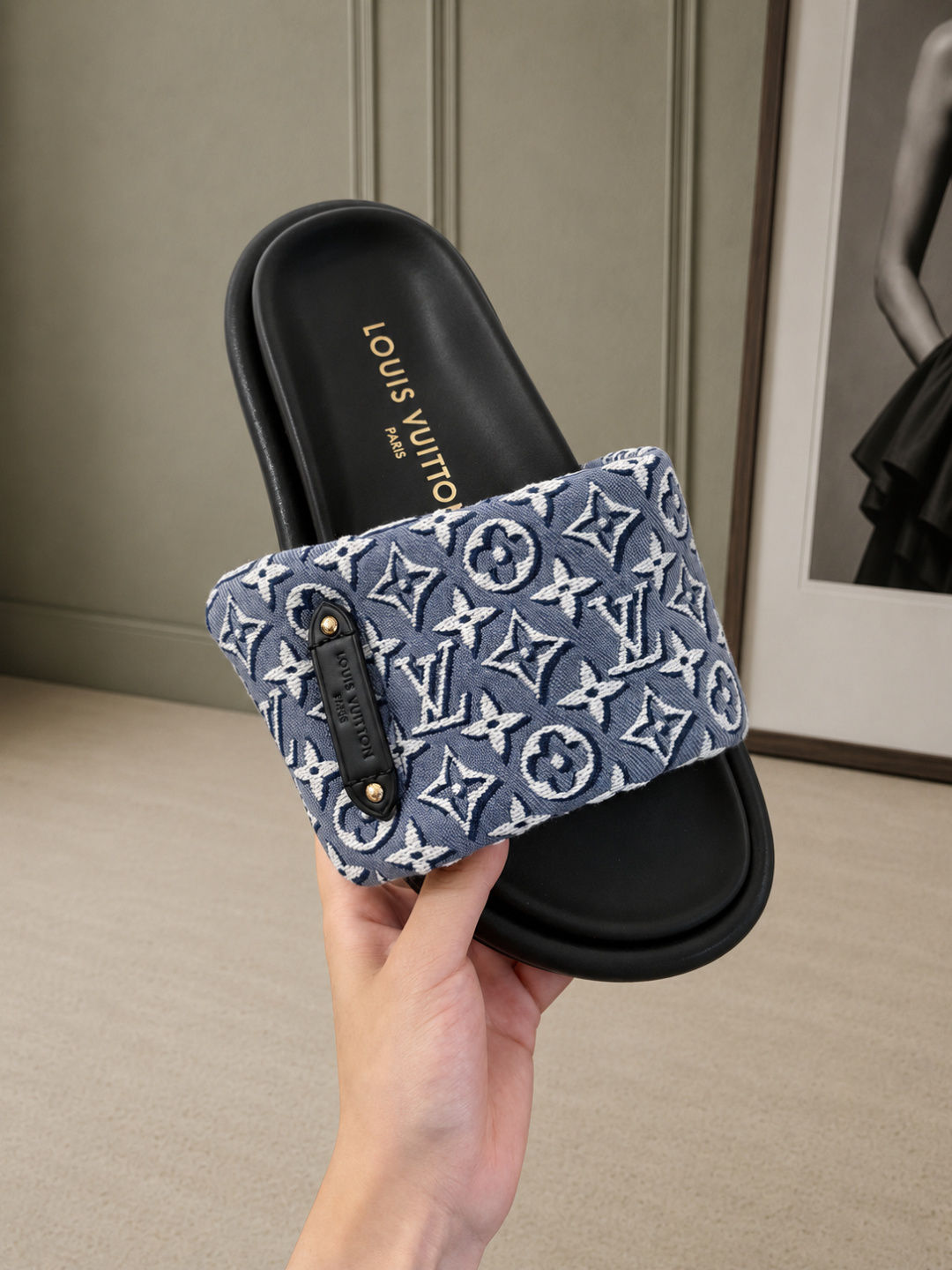 Louis Vuitton Monogram Jacquard Slide Sandals