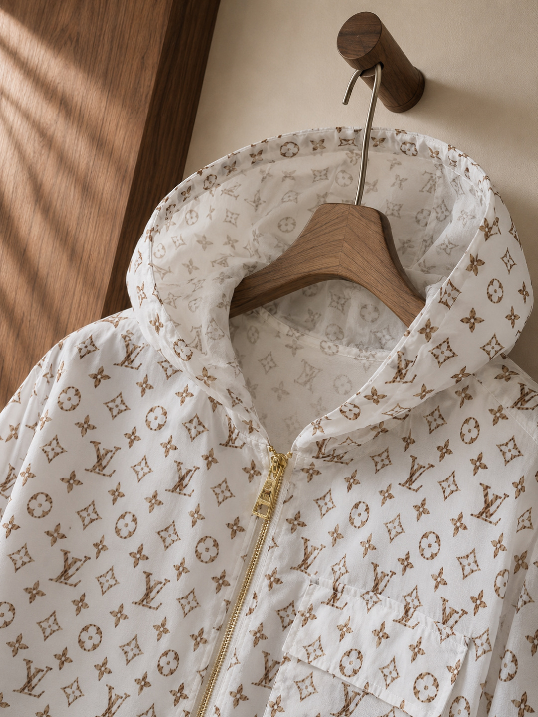 Louis Vuitton Monogram Cropped Hooded Jacket