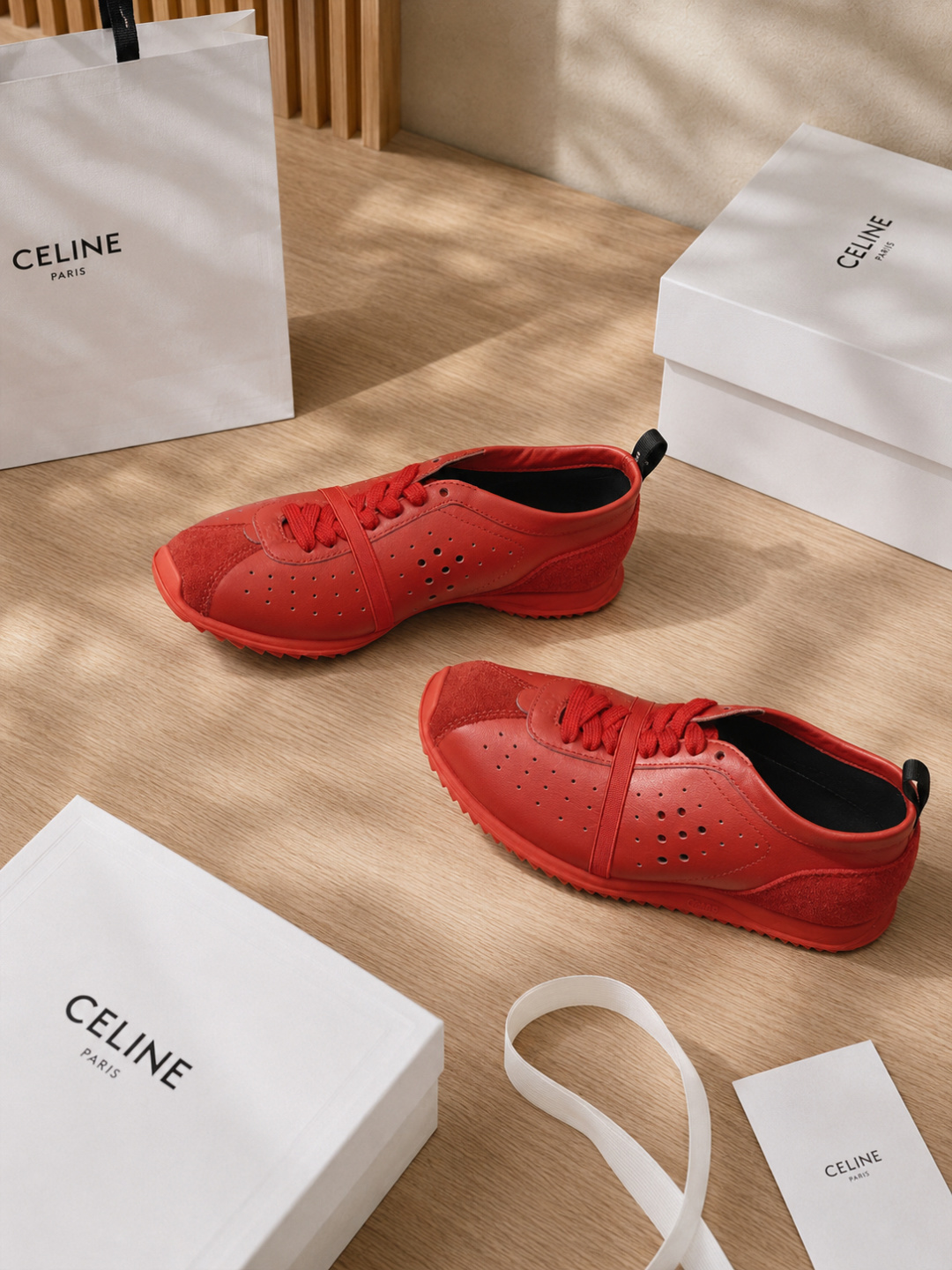 Celine Perforated Leather Retro Sneakers