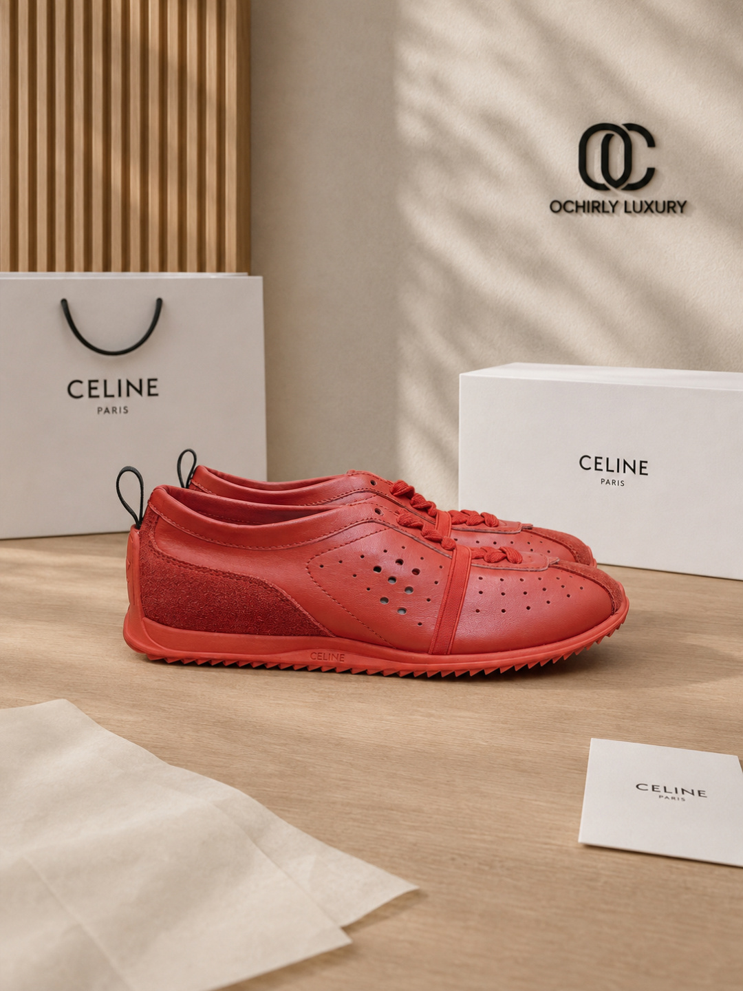 Celine Perforated Leather Retro Sneakers