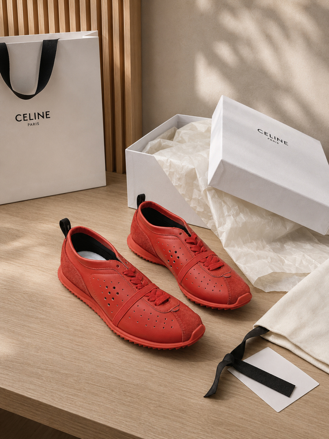 Celine Perforated Leather Retro Sneakers