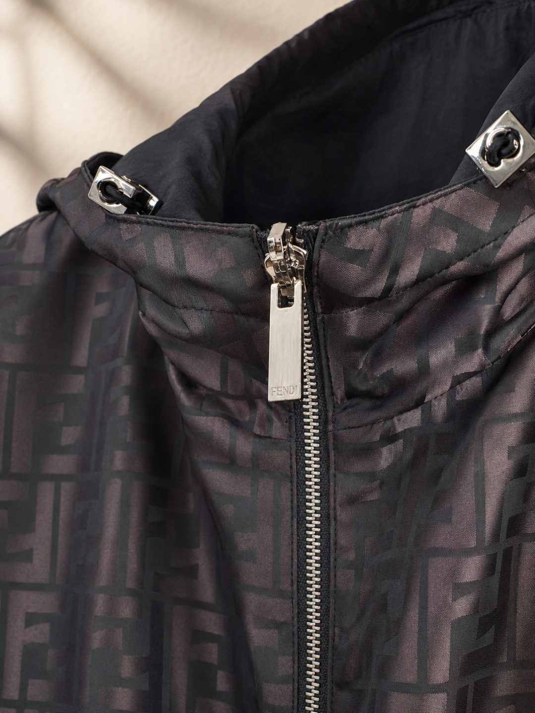 Fendi FF Pattern Hooded Windbreaker Jacket
