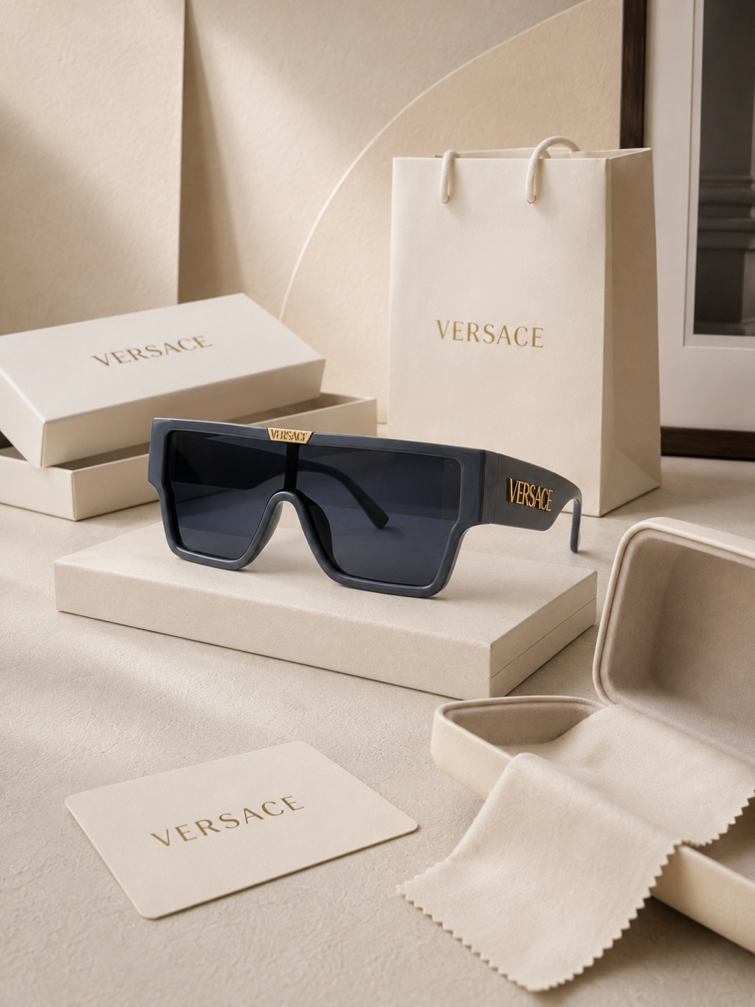 Versace Square Shield Sunglasses