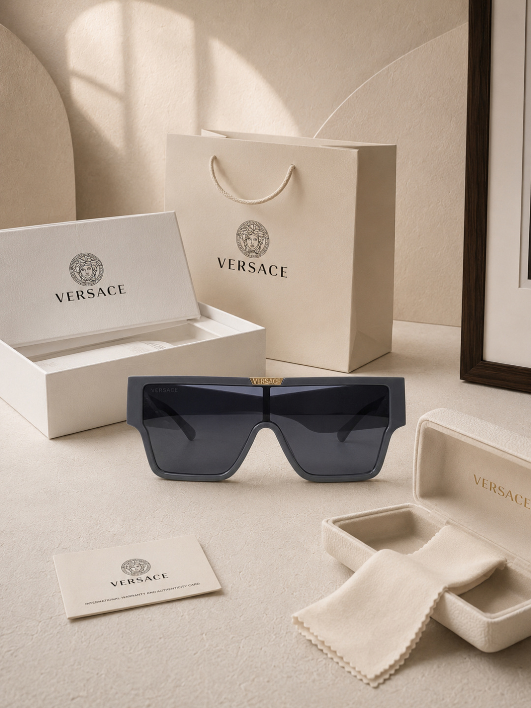 Versace Square Shield Sunglasses
