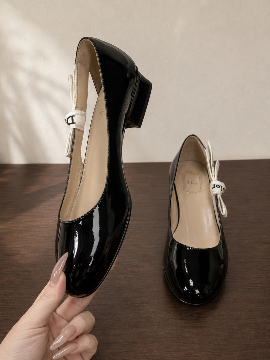 Dior Patent Leather Low Heel Ballet Flats