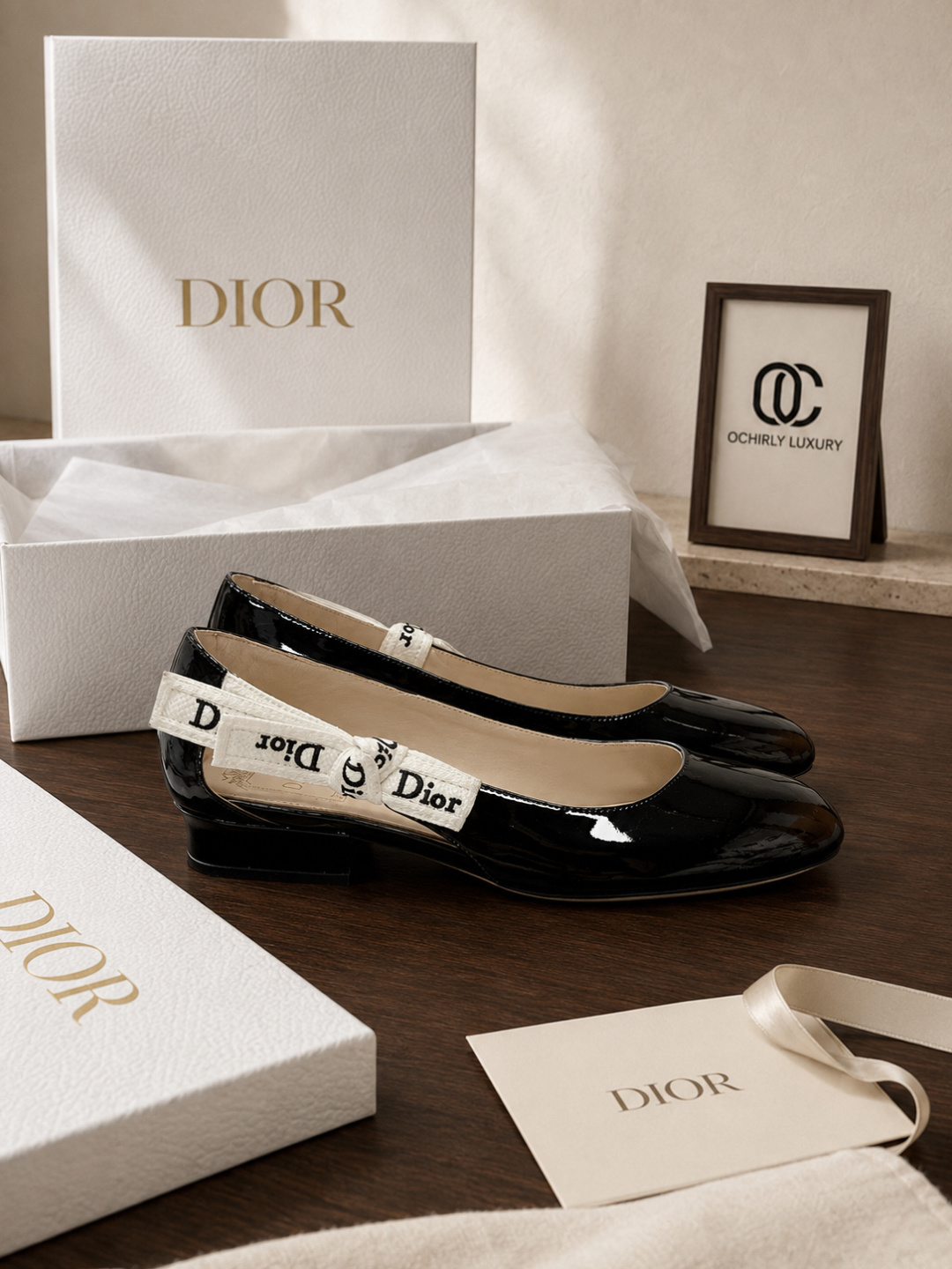 Dior Patent Leather Low Heel Ballet Flats